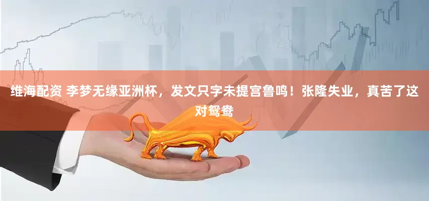 维海配资 李梦无缘亚洲杯，发文只字未提宫鲁鸣！张隆失业，真苦了这对鸳鸯